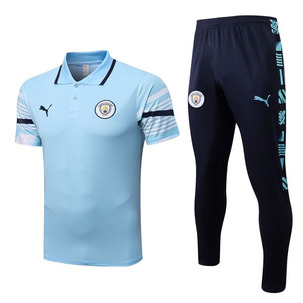 Polo Manchester City Conjunto Completo 2022/23 Azul